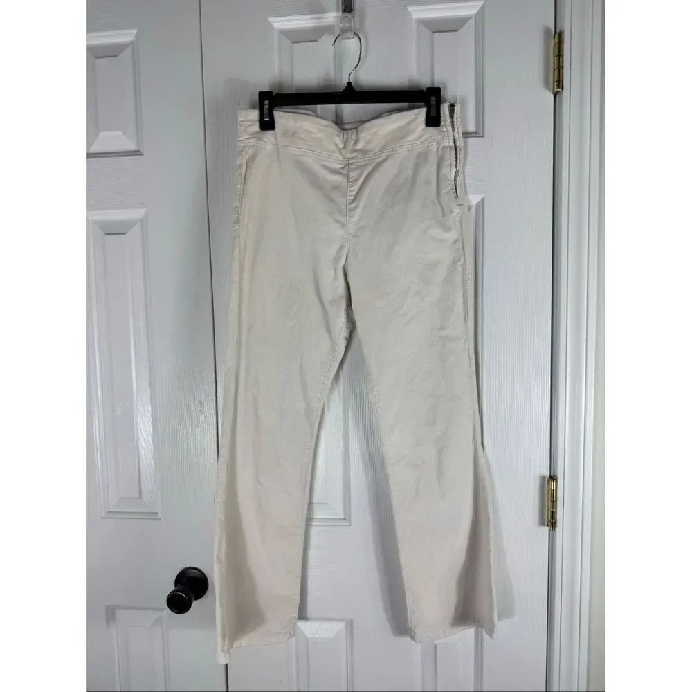 Free People Womens Cream Velvet Cropped Pants Size Small